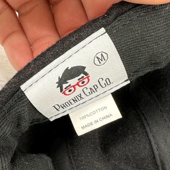 Phoenix Cap Co Modern Skate Black Corduroy Bill Baseball Cap Hat - Picture 7 of 7